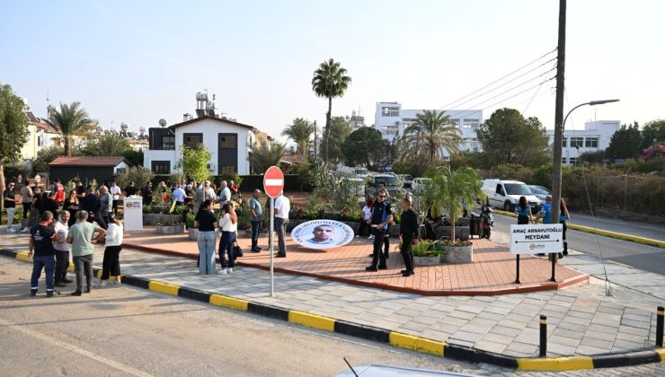 Lefkoşa’daki “Amaç Arnavutoğlu Meydanı” törenle açıldı