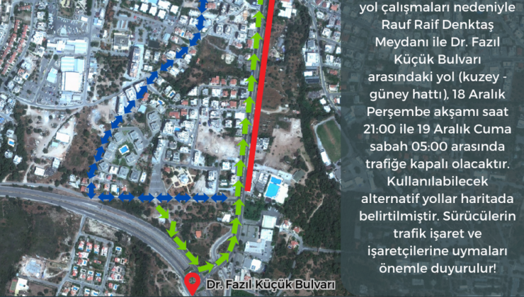 Girne Ecevit Caddesi’nde yol çalışması…