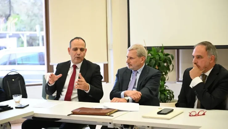 Harmancı AB’nin Özel Kıbrıs Temsilcisi Hahn ve Lefkoşa Rum Belediye Başkanı Prountzos ile görüştü