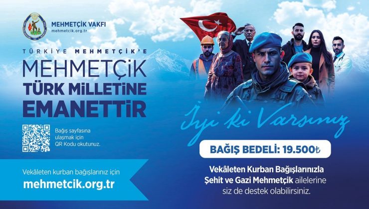 TSK Mehmetçik Vakfı, vekâleten kurban bağış kabulüne başladı